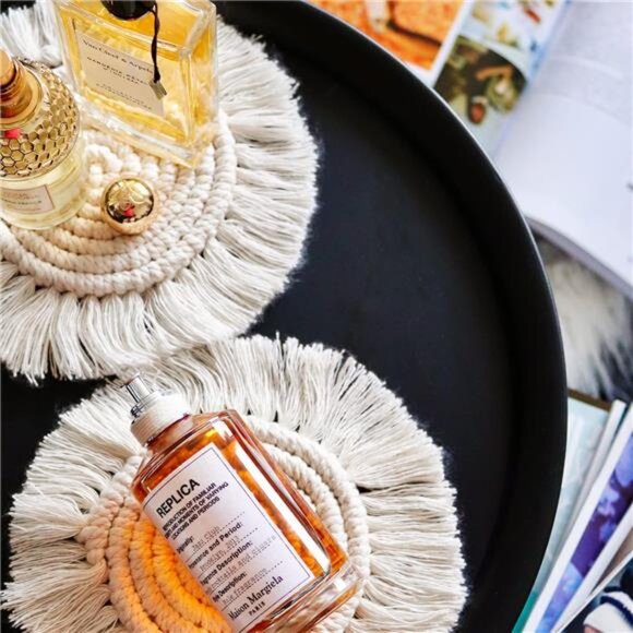 Coasters for Drinks Absorbent, Boho Coasters for Wooden Table, Drink Coaster Set - Picture 3 of 7